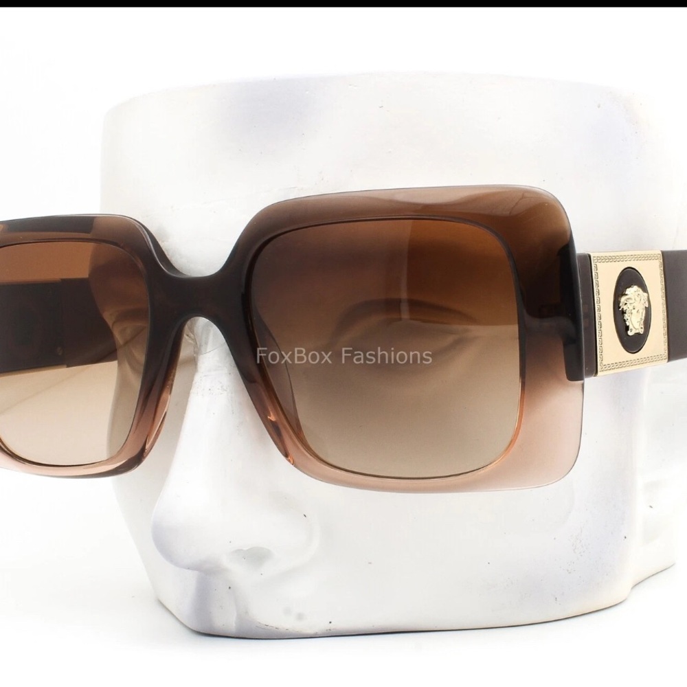 Versace Brown Oversized Gradient Sunglasses - 100… - image 1